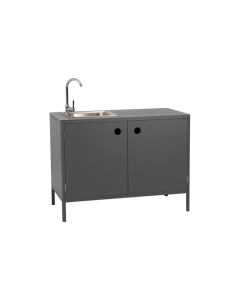 Kelia kesäkeittiö altaalla, kesäkalusteet, antrasiitti, tuotekuva, Brafab.