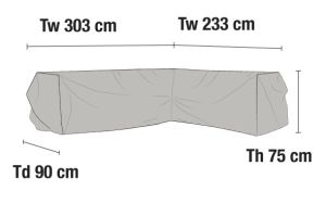 Kulmasohvan suojapeite 303x233cm