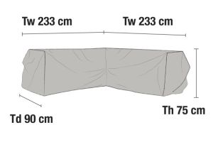 Kulmasohvan suojapeite 233x233cm
